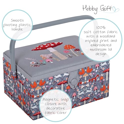 Hobby Gift Medium Sewing Box Organiser - color: Toadstool