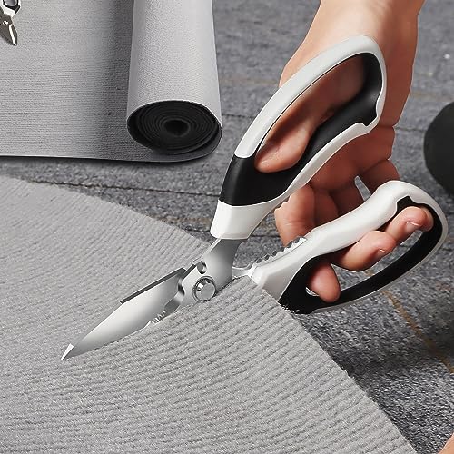 BoFuYuan Utility Scissors All Purpose heavy duty 8-Inch White - color: White