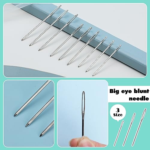 Kogyxe 17 Pcs Steel Sewing Needles Kit Stainless Steel Sewing Needles