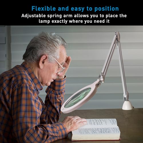 Magnifying Lamp XL - Clip On Magnifier Lamp for Nail Salons, Tattoo Artists, Reading & Detailed Work - Dimmable Mag Lamp - size: Mag Lamp XL