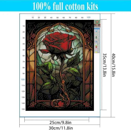 Tiwabb Rose Stamped Cross Stitch Kits for Adults Beginners - color: Cross Stitch-7