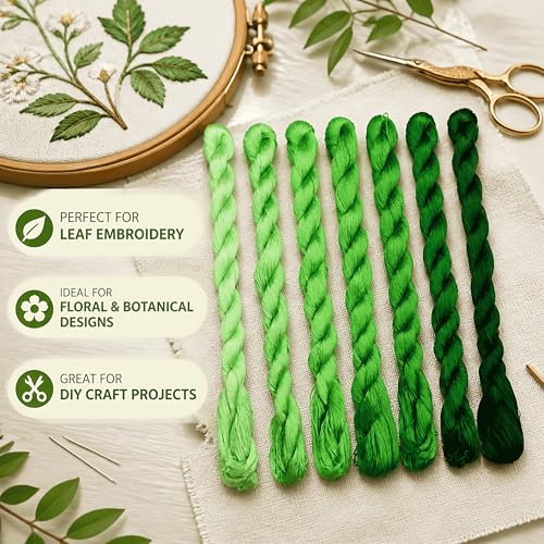 Natural 100% Silk Thread, Handmade Embroidery Thread Silk Floss 7 Colors 110m Each (90) - color: 90