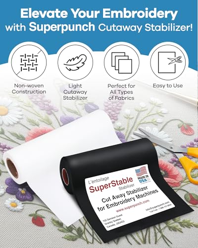 Superpunch No Show Mesh Stabilizer, 1.5 oz, White, 7.5 x 8 in, 100 Sheets - color: White, size: 7.5 inch x 8 inch, 100 Precut Sheets