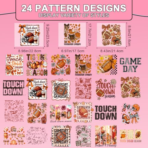 24 Pcs Fall Football Dtf Transfers Ready to Press for Clothes - color: Fall Football