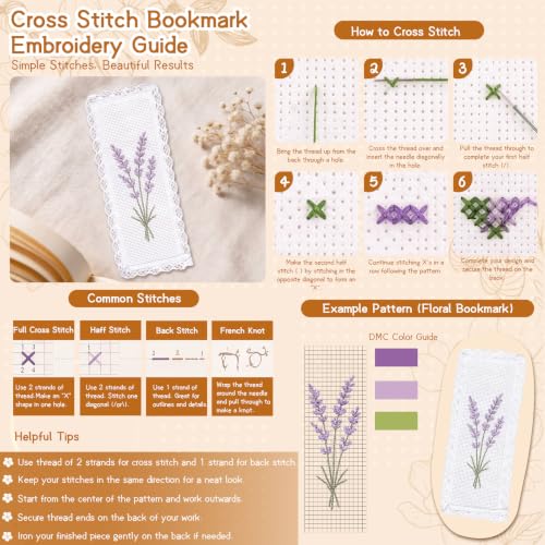 Fuyoooo 50 Pcs Blank Cross Stitch Bookmarks, White Lace Edge - color: White, style: Lace Edge