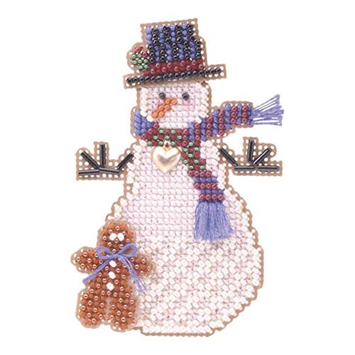Mill Hill Gingerman Snow Charmer Beaded Counted Cross Stitch Ornament Snowman Kit Mill Hill 2003 Snow Charmers MHSC42