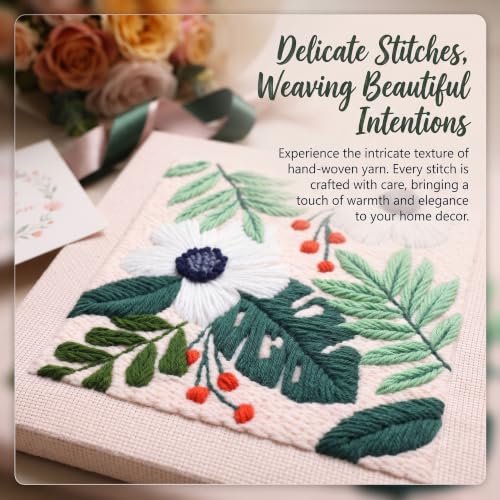 Embroidery Punch Needle kit Frame, Embroidery Starter Kits for Beginner,Punch Needle Fabric with Pattern,Threader, Yarns,Embroidery Hoops & Rug Punch (Greyish Green) - color: Greyish green