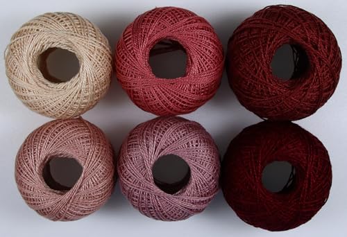 KCS Mercerized Pearl Cotton Thread Size 8 Crochet Needlework Embroidery Threads Ball (6, 03) - color: 03