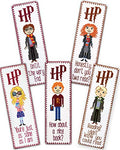 Personalized.Design Embroidery Kits for Kids 'HP Quotes' - Set of 5 DIY Bookmarks with Counted Cross-Stitching Patterns - color: 5-in-1