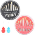 Eketirry 60pcs Premium Hand Sewing Needles，2 Pack 30-Count Assorted Needles for Sewing Repair, 6 Different Sizes Sewing Needles with 2 Threaders (Pink& Black,1) - style: Pink&Black