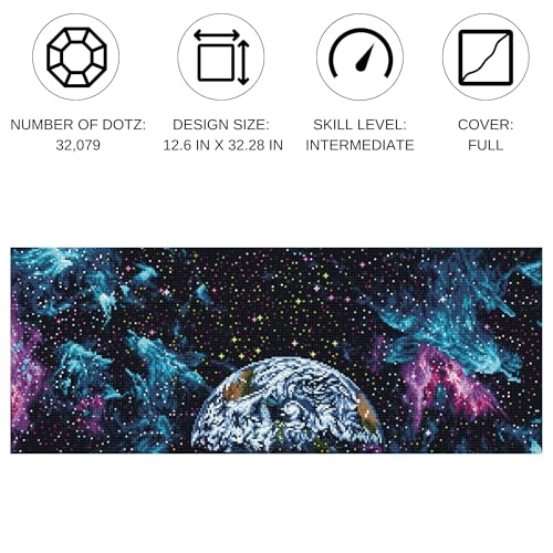 DIAMOND DOTZ Mysterious Universe Diamond Painting Kit for Adults with Gems - size: Medium