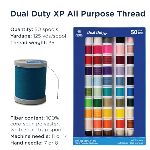Coats & Clark Dual Duty All Purpose Sewing Thread for Sewing Machine