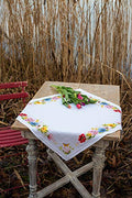 Vervaco Counted Cross Stitch Tablecloth Kit 32"X32"-Colourful Flowers (10.5 Count) -V0183789 - size: Large