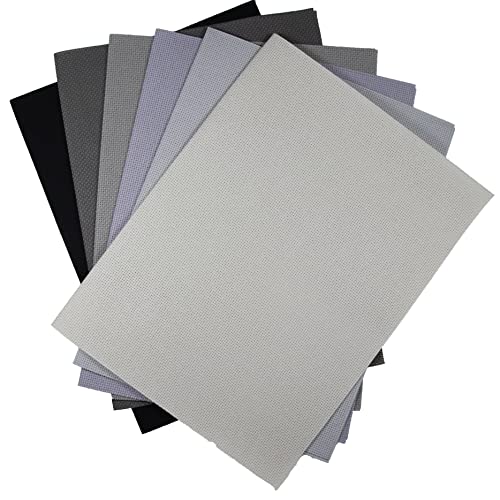 KCS 6 pc of 12" x 18" (30cmx45cm) 14 Count Cotton Aida Cloth Cross Stitch Fabric (14CT-N) - color: 14ct-n