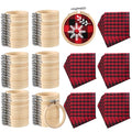 Hoteam 144 Pcs Christmas Embroidery Hoop Set Red Black Plaid Linen Fabric - color: Red and Black Plaid