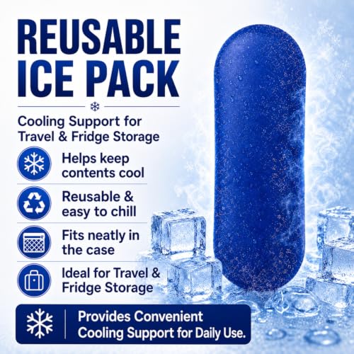 Peptide Case for Fridge Travel with 1* Reusable Ice Pack - color: Black+grey- 5×3ml+10×(5ml/10ml)