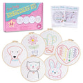 Louise Maelys 12 Pre-Stamped Embroidery Kits for Beginners, Cross Stitch for Kids Girls,DIY Needlepoint Craft Sewing,Practice Kit Supplies,Funny Cute Pattern,Perfect for Ages 8+ - color: 12 embroidery kits