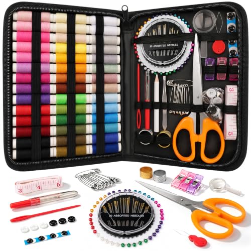 Coquimbo Sewing Kit Travel for Adults Beginner, 160 Pieces Sewing Supplies - color: Black, size: XL