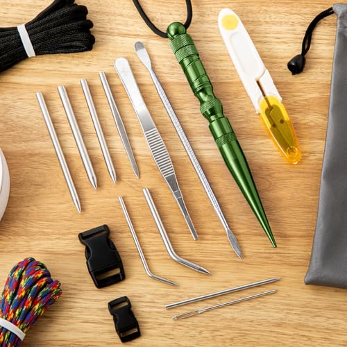 Shimeyao 12 Pcs 2026 Update Paracord FID Knotter Tools Set, Army Green - color: Army Green