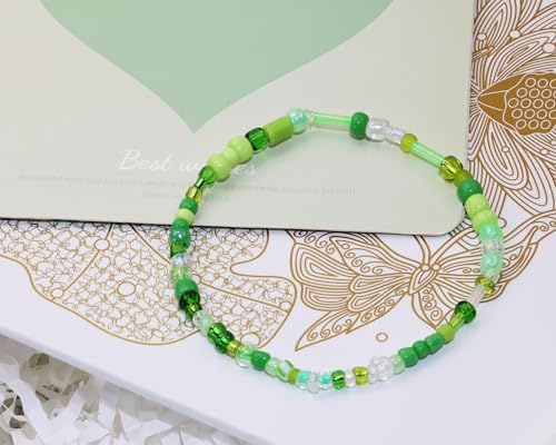 Mixed Craft Beads 1000Pcs/20g Glass Seed Tube Bead Bugle Bead 1.5-4.5mm Small Loose Spacer Beads for DIY Bracelets Necklace Earring Jewelry Making (Green) - color: Green