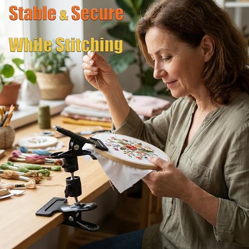KIYOVELI Embroidery Hoop Stand, Portable Metal Embroidery Stand