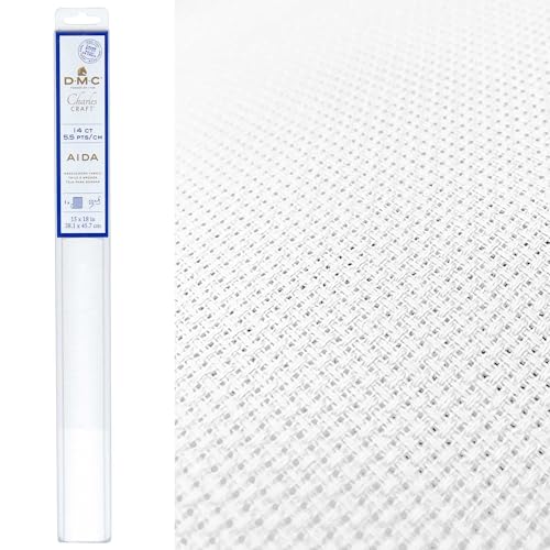 DMC Classic Reserve Gold Label Aida Fabric Box - 14 Count - 15"X18" (White)