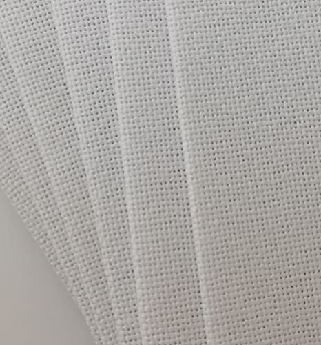 KCS 6 pc of 12" x 18" 30cmx45cm high Count Counted Cotton Aida Cloth Cross Stitch Fabric (28CT,White) - color: White, size: 28CT
