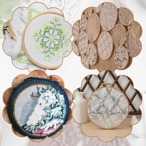 3 Inch Embroidery Hoop, 2 Pieces Beech Wood Small Embroidery Hoops Round Cross Stitch Hoop Ring Embroidery Frames for Art Craft Sewing, Home Ornaments, Christmas Decoration - size: 3 inch