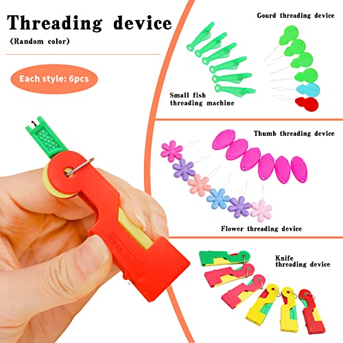 Fedmut 33 Pcs Needle Threaders Set, 5 Types Plastic Needle Threading Device - color: 33pcs
