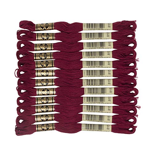 DMC 6-Strand Embroidery Cotton Floss, Medium Garnet - style: #815 Red