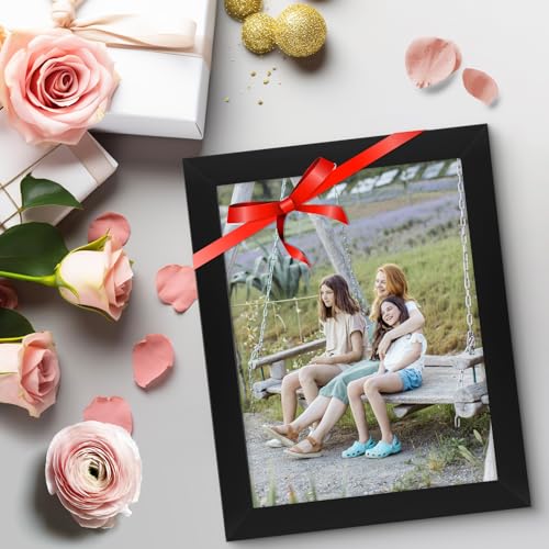 Frametory 8.5x11 Picture Frame Black,Solid Wood&Tempered Glass,Fit 8.5x11 - size: 8.5x11 (2 Pack)
