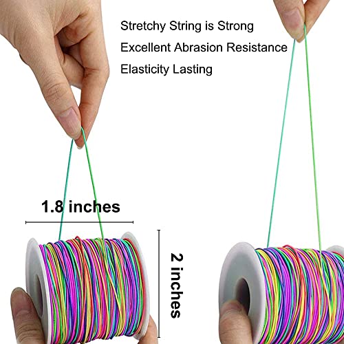 LUSTEMBER 1mm Stretchy Bracelet String, Sturdy Rainbow Elastic String Elastic Cord for Jewelry Making, Necklaces, Beading and Crafts (Pack of 2) - size: 164 Feet (Pack of 2)