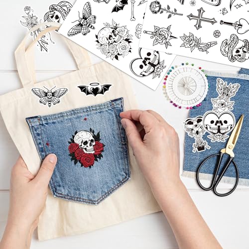 Gothic Water Soluble Stabilizer Embroidery Patterns, 3 Sheets - color: Flower972 Gothic