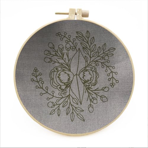 Meecaa 3 Pieces Jellyfish Flower Embroidery Kit Starter Set, Hand Embroidery Pattern Printed Cross Stitch for Beginner Adults, With Embroidery Hoop and Instructions (Jellyfish) - color: Jellyfish