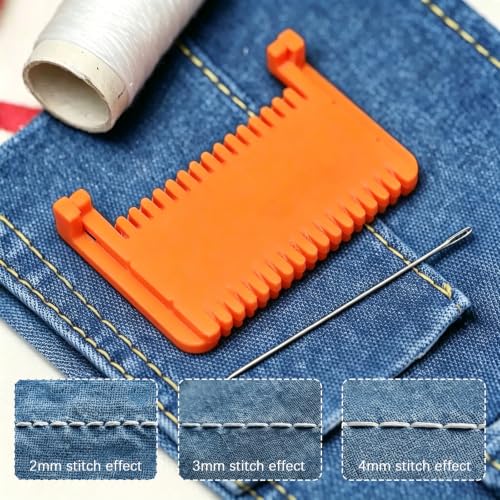 3 Pcs Clip-On Sewing Ruler Set, Hand Edge Stitch Guide for Even Spacing