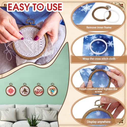 Burbell 15 Pcs 2.4 Inch Round Embroidery Hoops Frame - size: 2.4 Inch