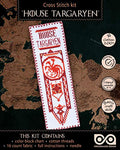 DIY Handmade Gift - Embroidery Bookmark with GoT Dragonstone Design Pattern - color: House Targaryen
