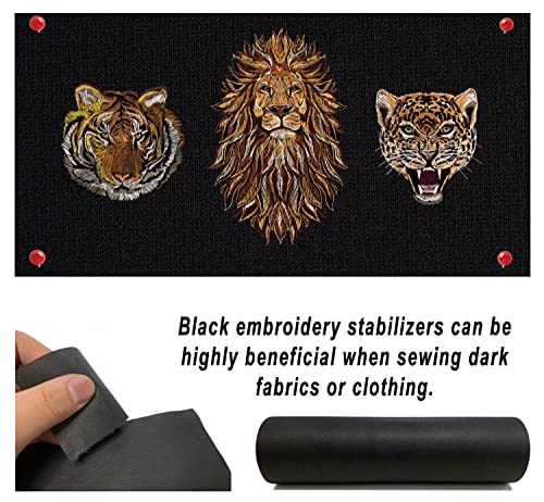HimaPro Black Tear Away Machine Embroidery Stabilizer Backing 12" x 25 Yard Roll 1.8 o.z.