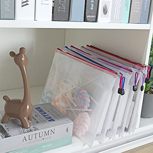 EOOUT 32pcs Mesh Zipper Pouch Bags, Mesh Bags with Zipper, Zipper Pouch for Organizing, Letter Size, A4 Size, for Office Supplies, Puzzles - style: 32pcs