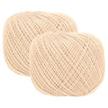 MECCANIXITY Crochet Thread Pearl Cotton Size 3 Beige 2 Rolls 164 Yards for Crocheting Tatting Knitting Embroidery Sewing - color: Beige