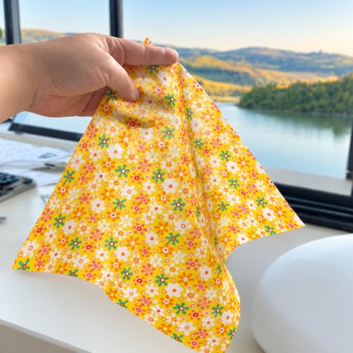 100 Pcs Cotton Fabric Squares for Quilting - 25x25cm (9.8"x9.8") Precut Fabric Bundles, 100 Non-Repeating Patterns, Lightweight Soft Floral Patchwork for Sewing DIY Crafts Beginners