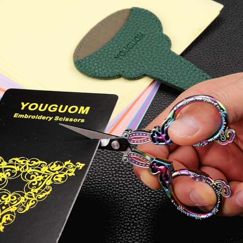 YOUGUOM Crochet Scissors with Cover, Little Sewing Shears - color: Rainbow