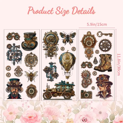 Peacoblue Punk Style Rub On Transfers for Furniture Craft 6"x12" - style: Punk Style