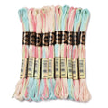10 Skeins Cyan 0.5mm 6-Ply Polyester Embroidery Floss Cross Stitch Threads Segment Dyed Gradient for DIY Craft Hand Sewing Knitting DIY Crafts Jewelry Making 8.75 Yards(8m)/Skein - color: Cyan