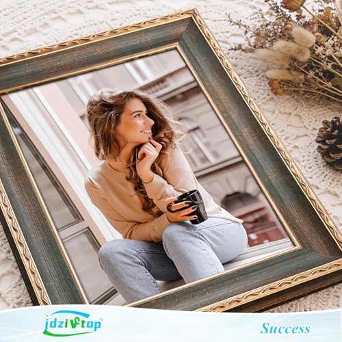 16x24 Frame Vintage Green, Ornate 24x16in Picture Frame with Floral Trim, for 16 x 24inch Gallery Photo Pic with HD Plexiglass, 1.6in Widen 0.8in Thick, Horizontal Vertical Wall Display - color: Vintage Green, size: 16x24in