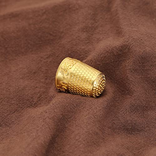 ECSiNG 6PCS Sewing Thimble Finger Protector Metal Finger Shield Fingertip Thimble Sewing Quilting Craft DIY Sewing Tool for Hand Sewing Needlework Embroidery Gold