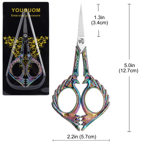 YOUGUOM Cute Craft Scissors, Rainbow Embroidery Scissors - color: Rainbow