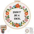Louise Maelys Funny Quote Embroidery Kit for Beginners, Floral DIY Craft - color: Funny Quote