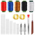 37Pcs Big Eye Steel Sewing Needles Kit, Stainless Steel Sewing Needles for Hand Sewing with Large Eye Needle Set, Sewing Kit Tools with Threader and Thimble for Mending Clothes and Repairs