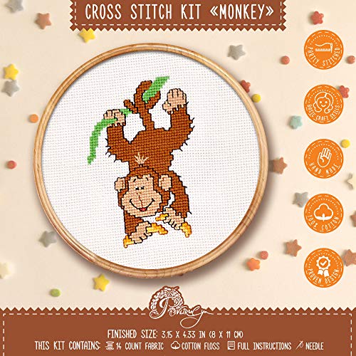 Povitrulya Cross Stitch Kit fors 'Monkey' - color: Monkey